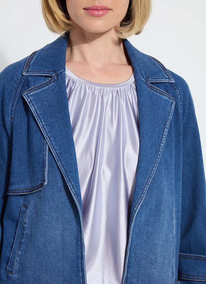 Lysse Jeanne Cropped Denim Trench Jacket