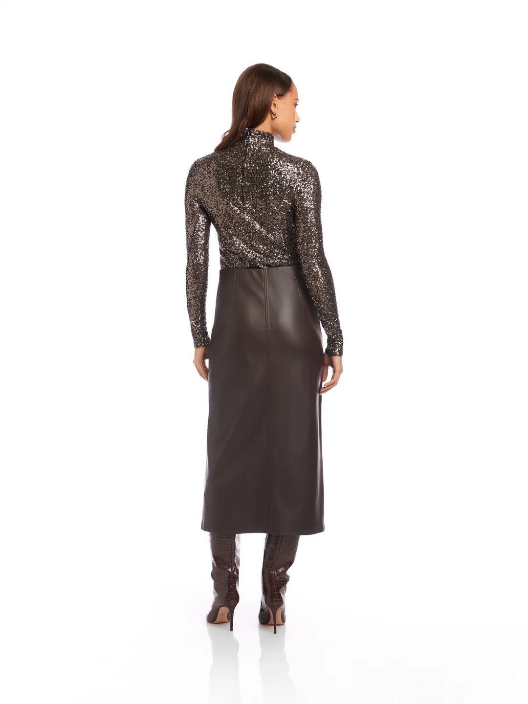 Fifteen Twenty Kaia Faux Leather Midi Skirt