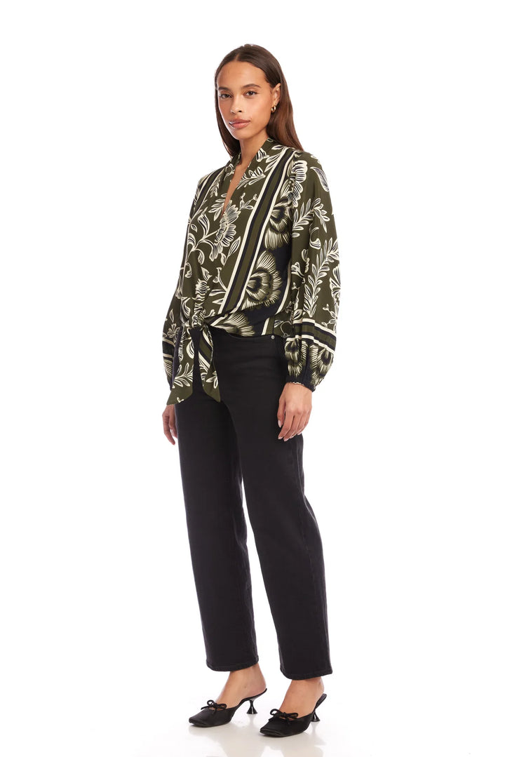 Fifteen Twenty Scarlet Tie Front Top