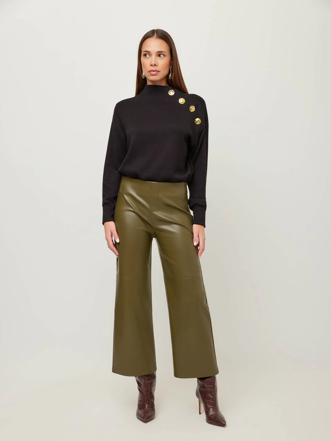Fifteen Twenty Faux Leather Cropped Pants