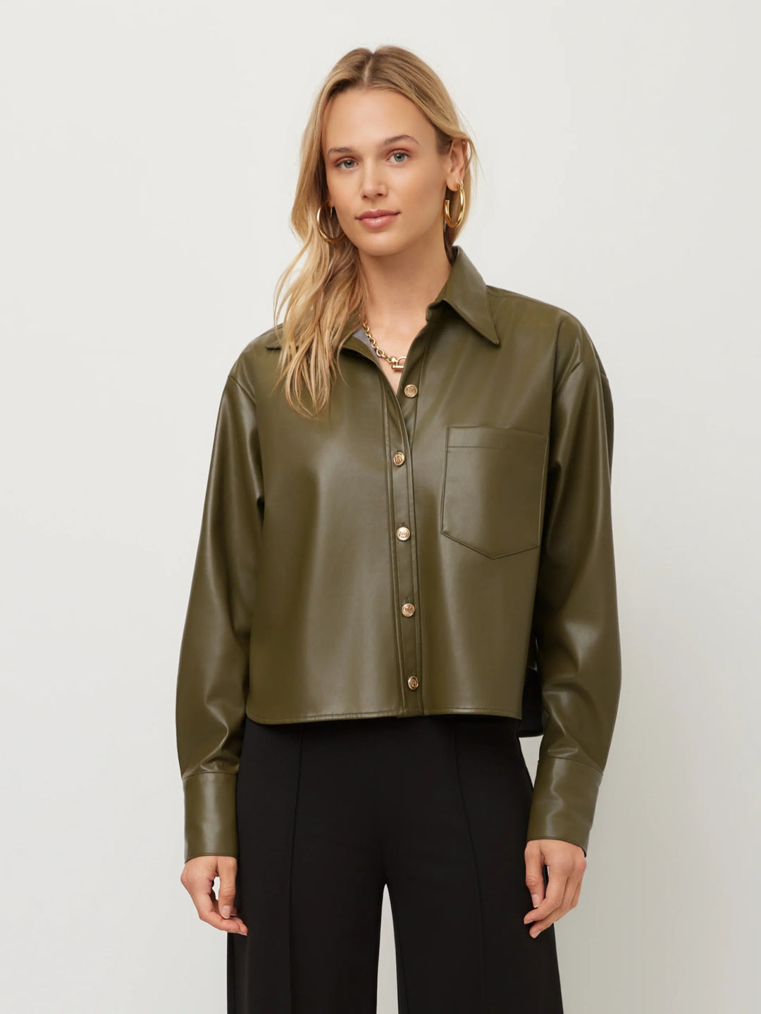 Fifteen Twenty Victoria Faux Leather Top