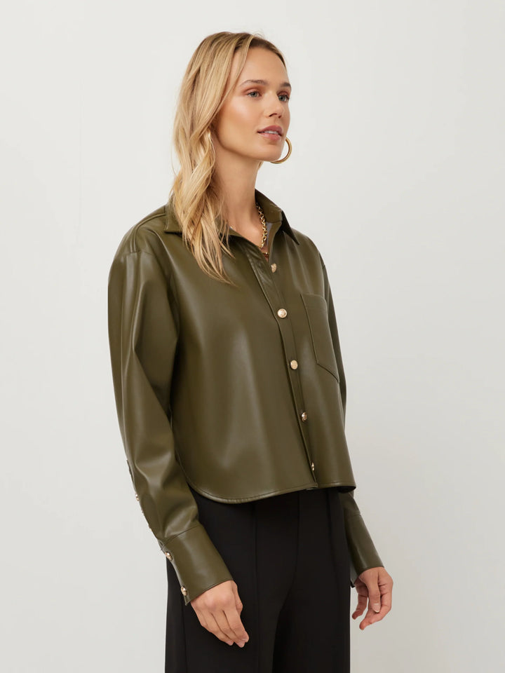 Fifteen Twenty Victoria Faux Leather Top