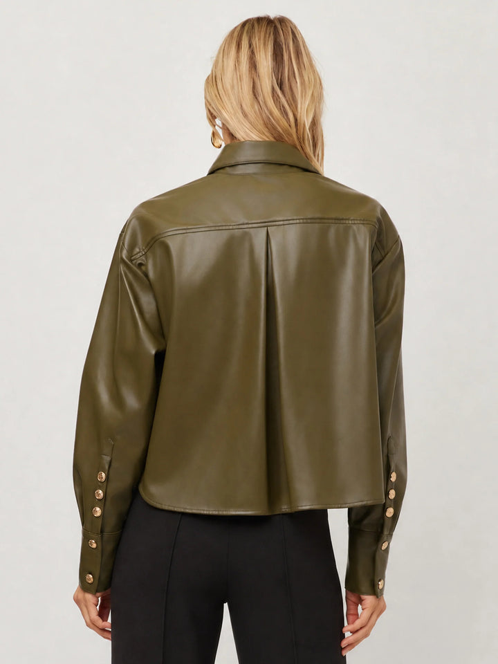 Fifteen Twenty Victoria Faux Leather Top