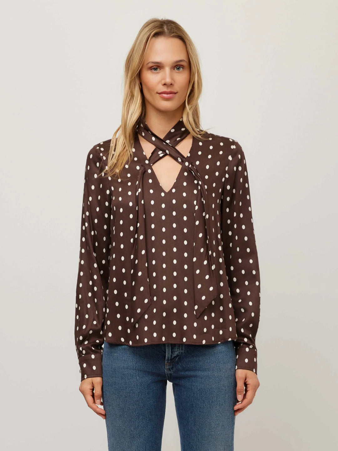 Fifteen Twenty Janine Tie Neck Top