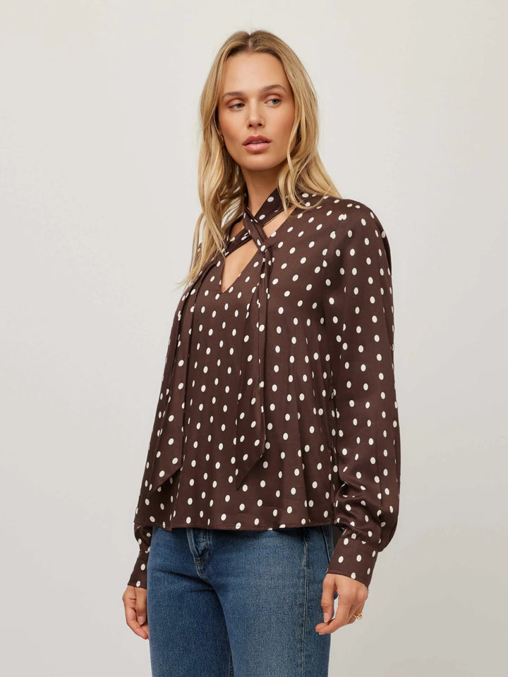 Fifteen Twenty Janine Tie Neck Top