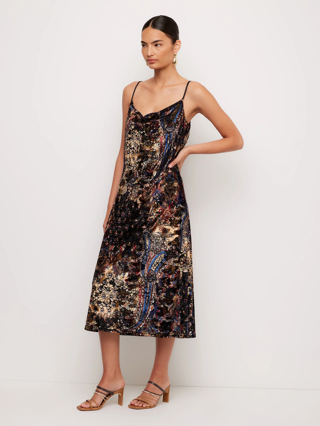 Fifteen Twenty Krissa Drape Front Midi Dress