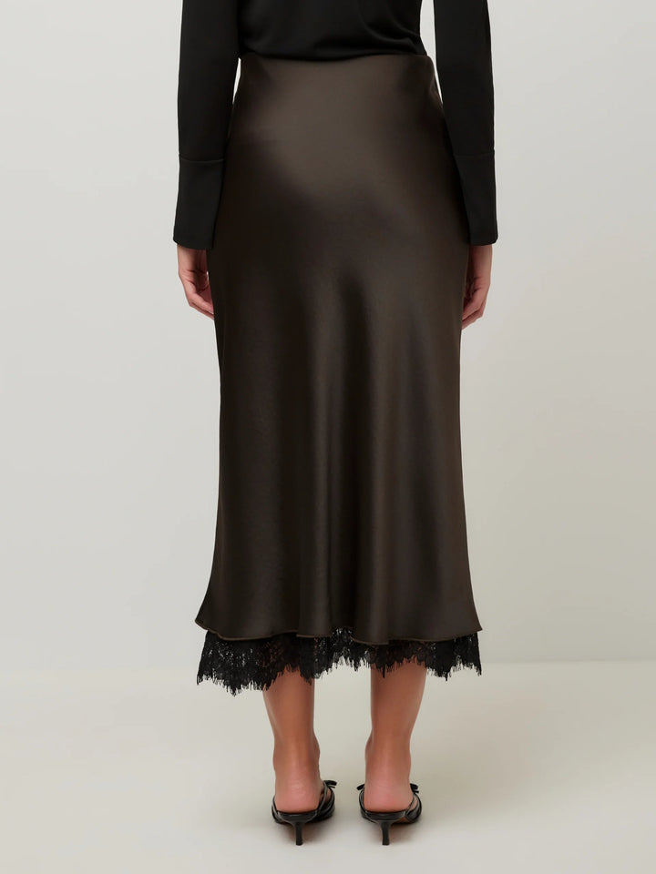 Fifteen Twenty Mia Lace Trim Bias Midi Skirt