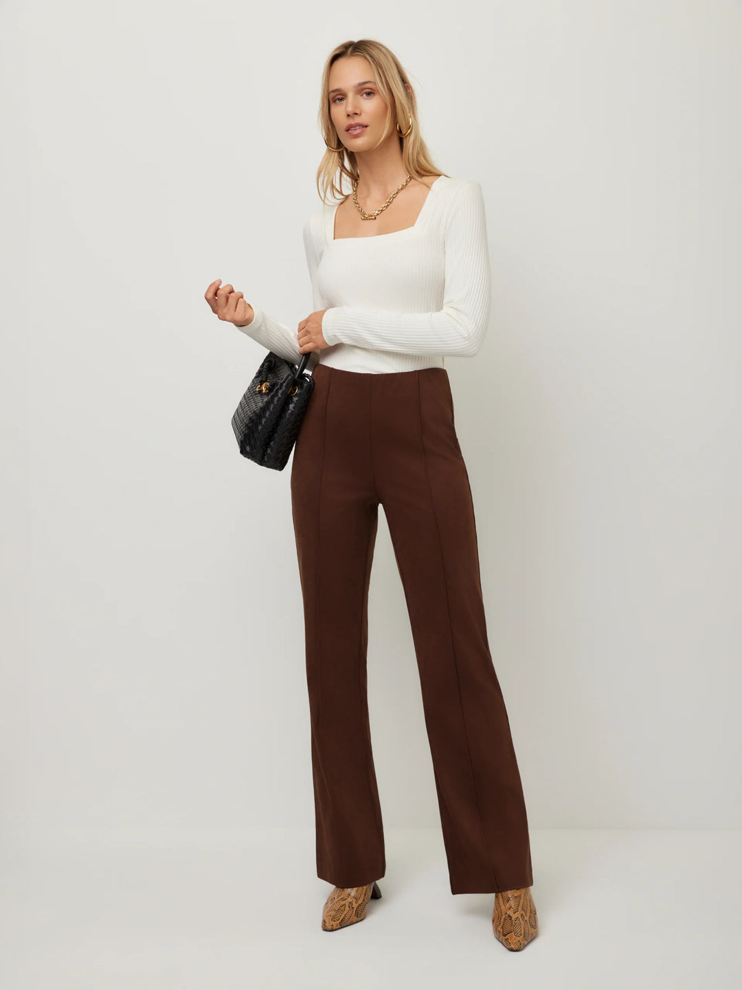 Fifteen Twenty Ellie Faux Suede Bootcut Pants