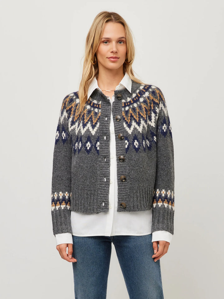 Fifteen Twenty Alina Mixed Media Jacquard Cardigan