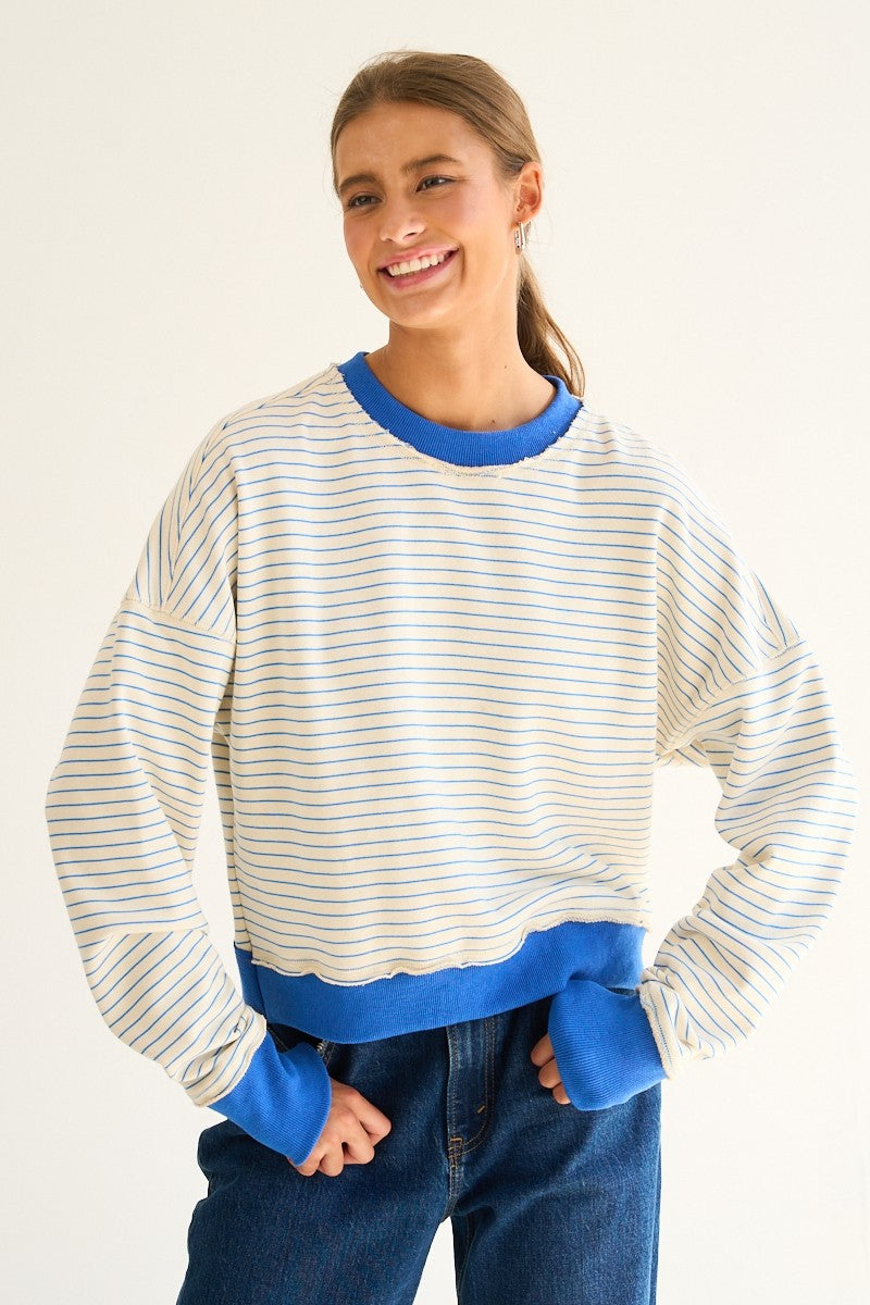 The Greii Striped Sweatshirt With Back Cross Detail