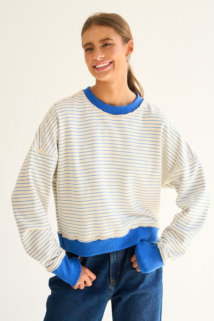 The Greii Striped Sweatshirt With Back Cross Detail
