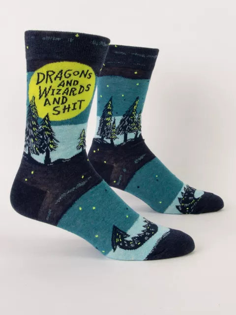Blue Q Dragons & Wizards & Shit Men's Socks
