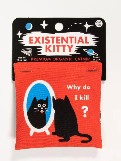 Jouet à herbe à chat Blue Q Existential Kitty