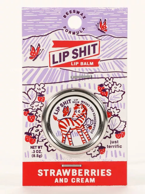 Blue Q Lip Shit Strawberry Cream Lip Balm