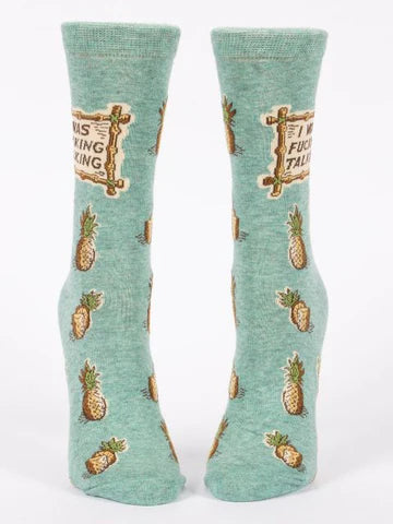 Blue QI war Fucking Talking Crew Sock