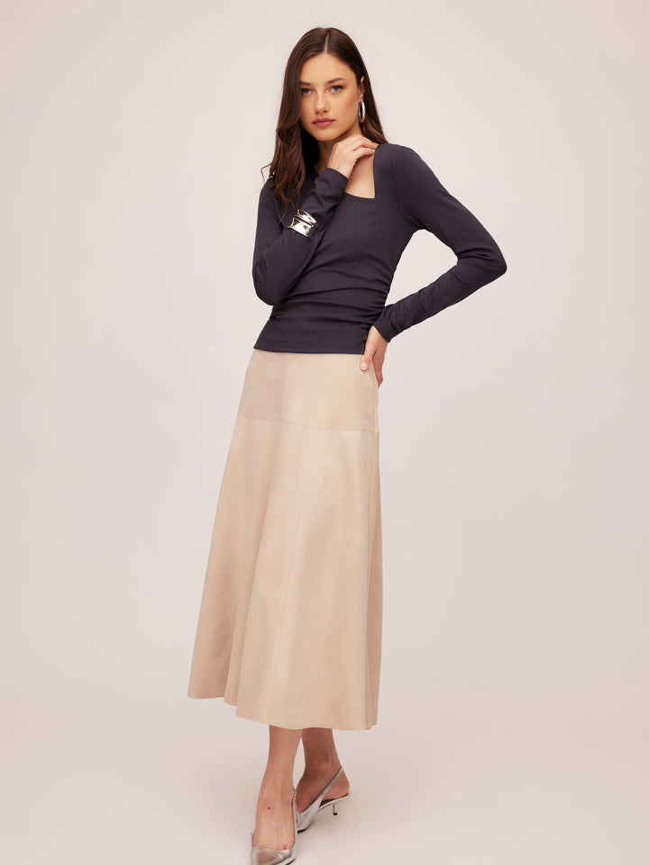 Fifteen Twenty Blythe Faux Midi Skirt