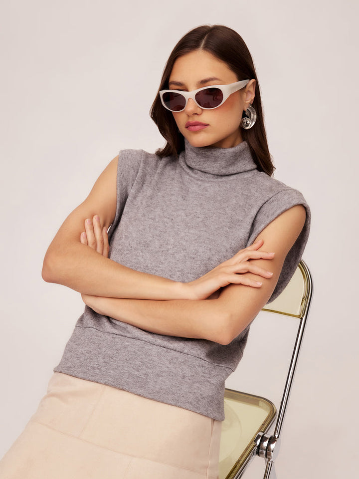 Fifteen Twenty Jodie Sleeveless Turtleneck Top