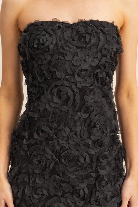 Hyfve Rosette Strapless Bodycon Mini Dress