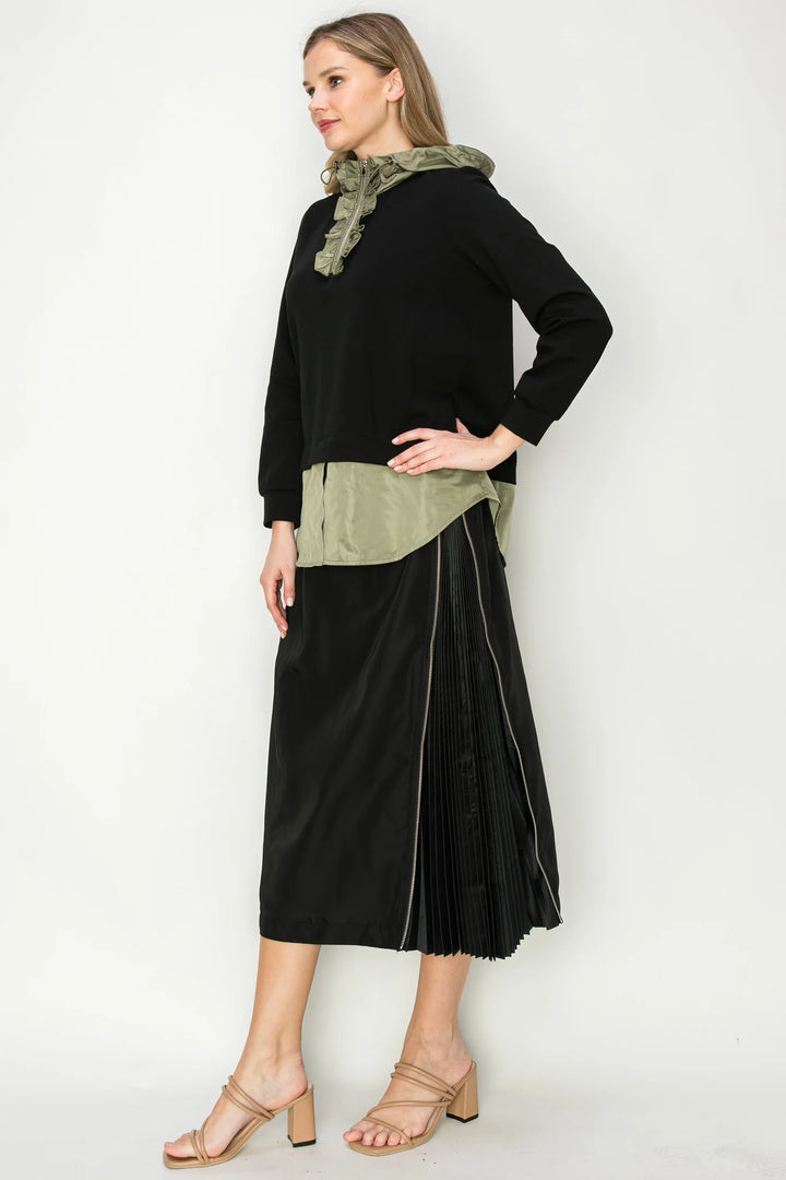 Joh Jelani Skirt with Pleated Zipper Sides