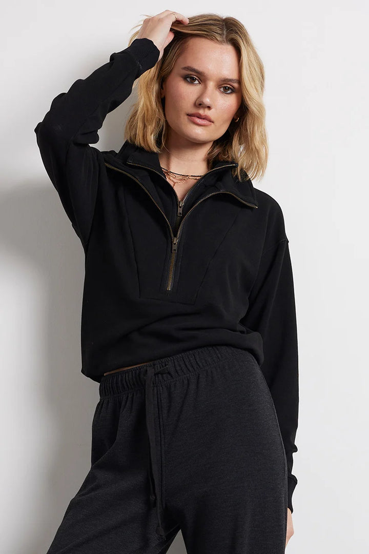Bobi Double Zip Funnel Neck Pullover