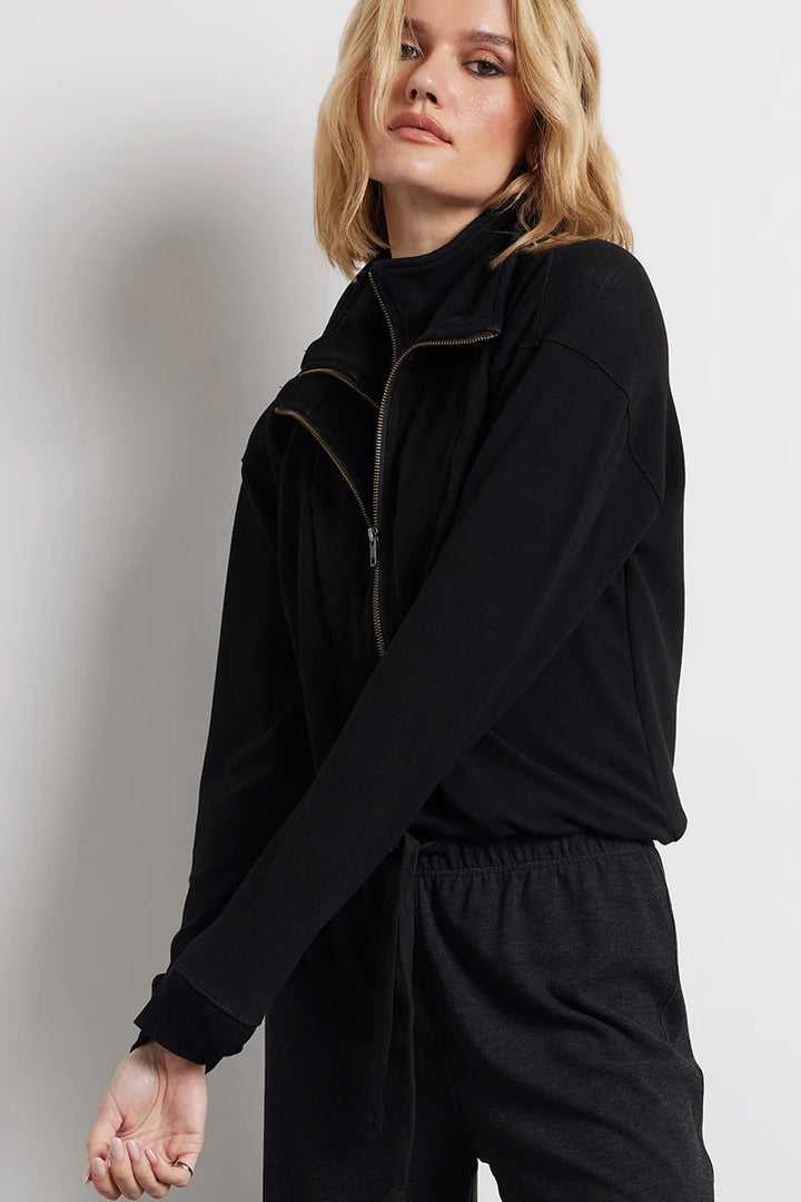 Bobi Double Zip Funnel Neck Pullover