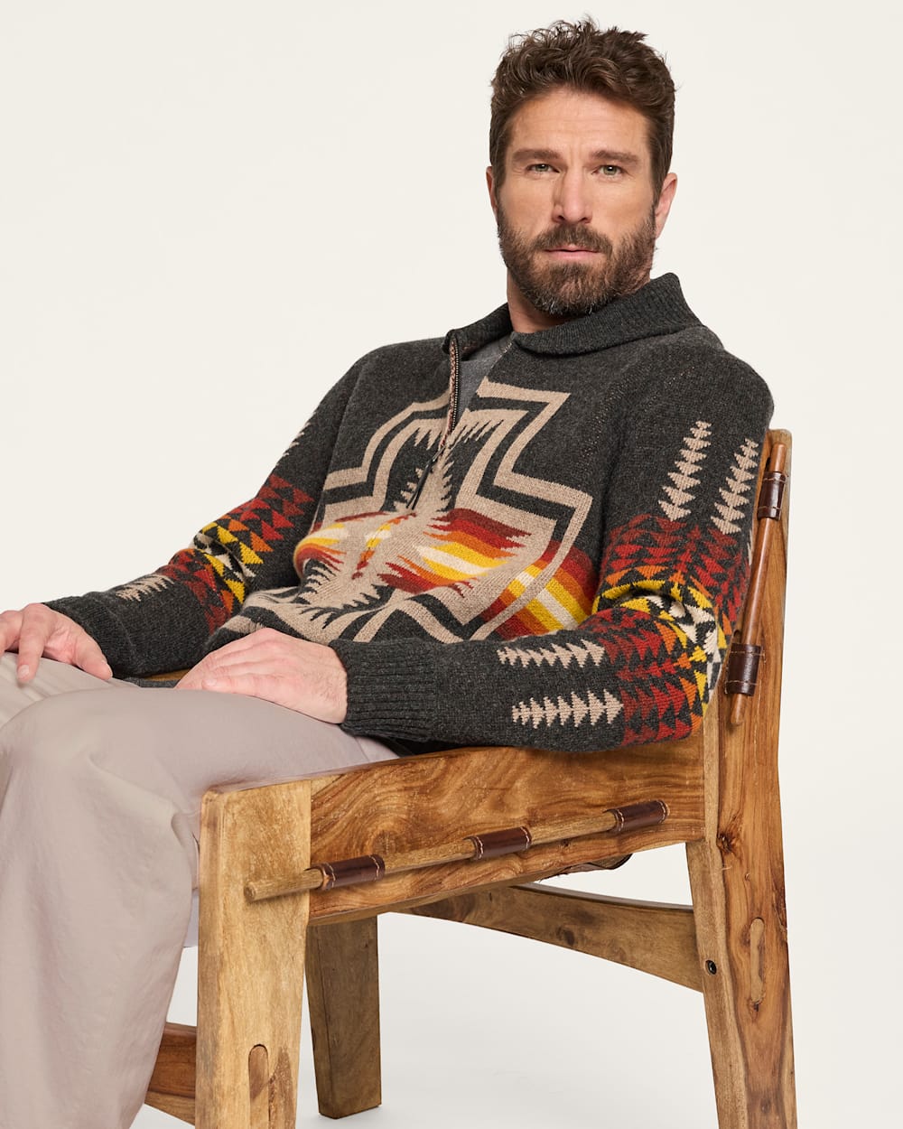 Pendleton Harding Zip Lambswool Cardigan
