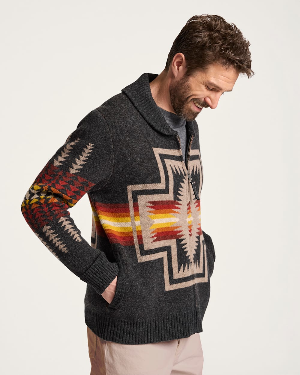 Pendleton Harding Zip Lambswool Cardigan