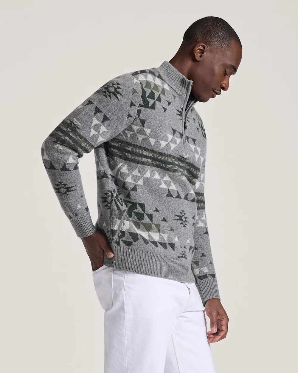 Pendleton Autumn Birch 1/4 Zip Lambswool Sweater