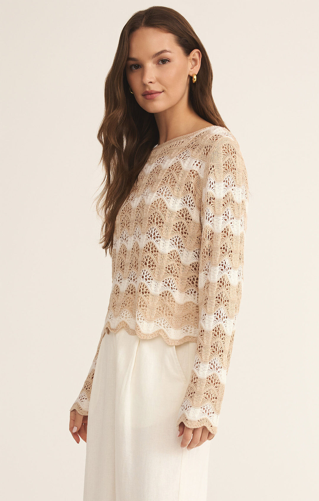 Z Supply Azura Stripe Crochet Sweater