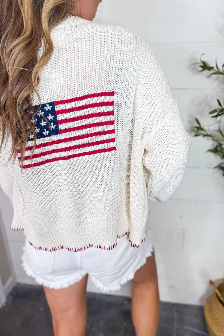 Mine American Flag Knit Cardigan