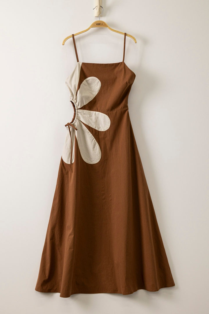 Very J Floral Cutout Resort Midi Dress