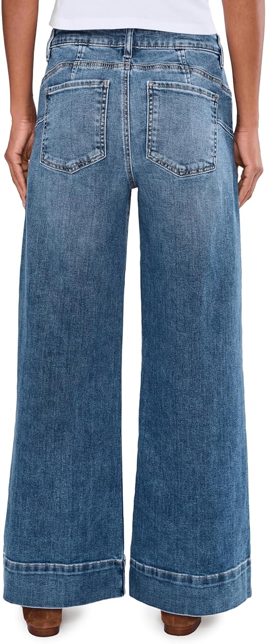 Kut Maya High Rise Fab AB Wide Leg Back Dart Wide Hem Jean