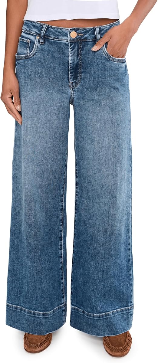 Kut Maya High Rise Fab AB Wide Leg Back Dart Wide Hem Jean