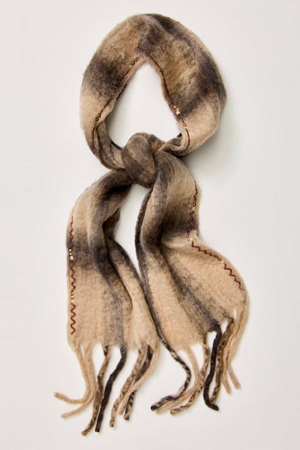 Free People Highland Plaid Skinny Scarf