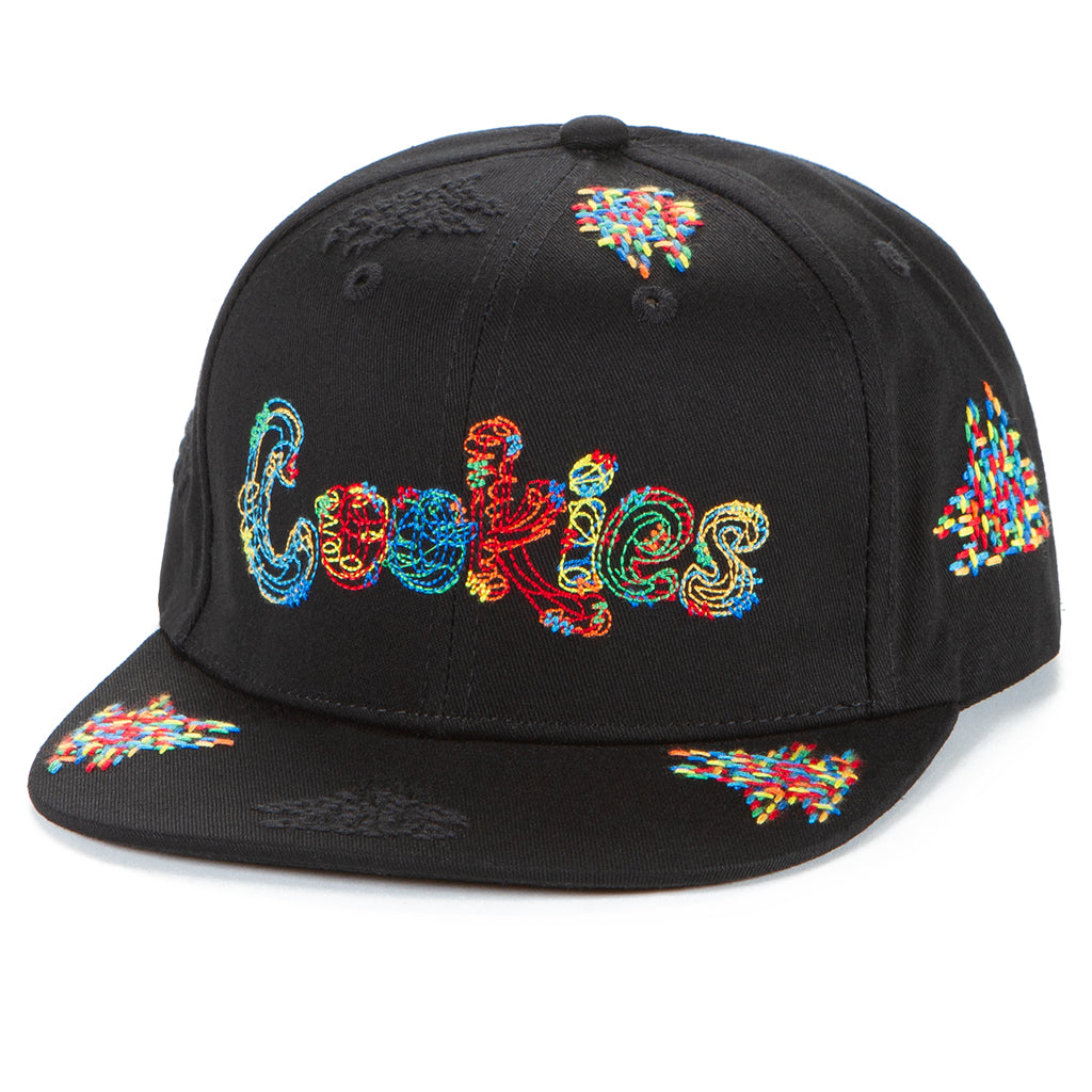 Cookies Anthem Twill Snapback Cap W/ Allover Embroidered Stitch Patchwork