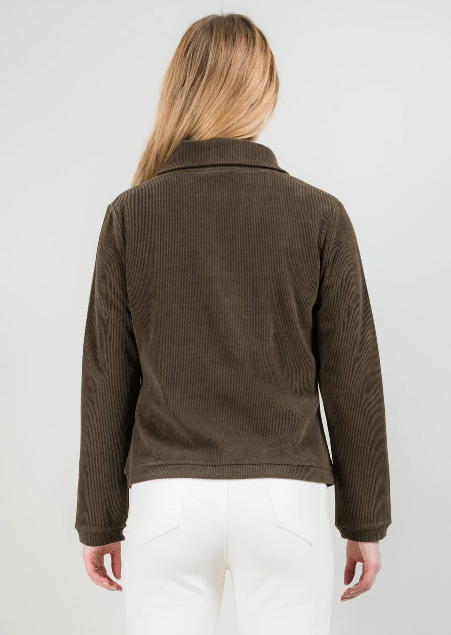 Lisette L Asymmetrical Zip Jacket with Snap Detail