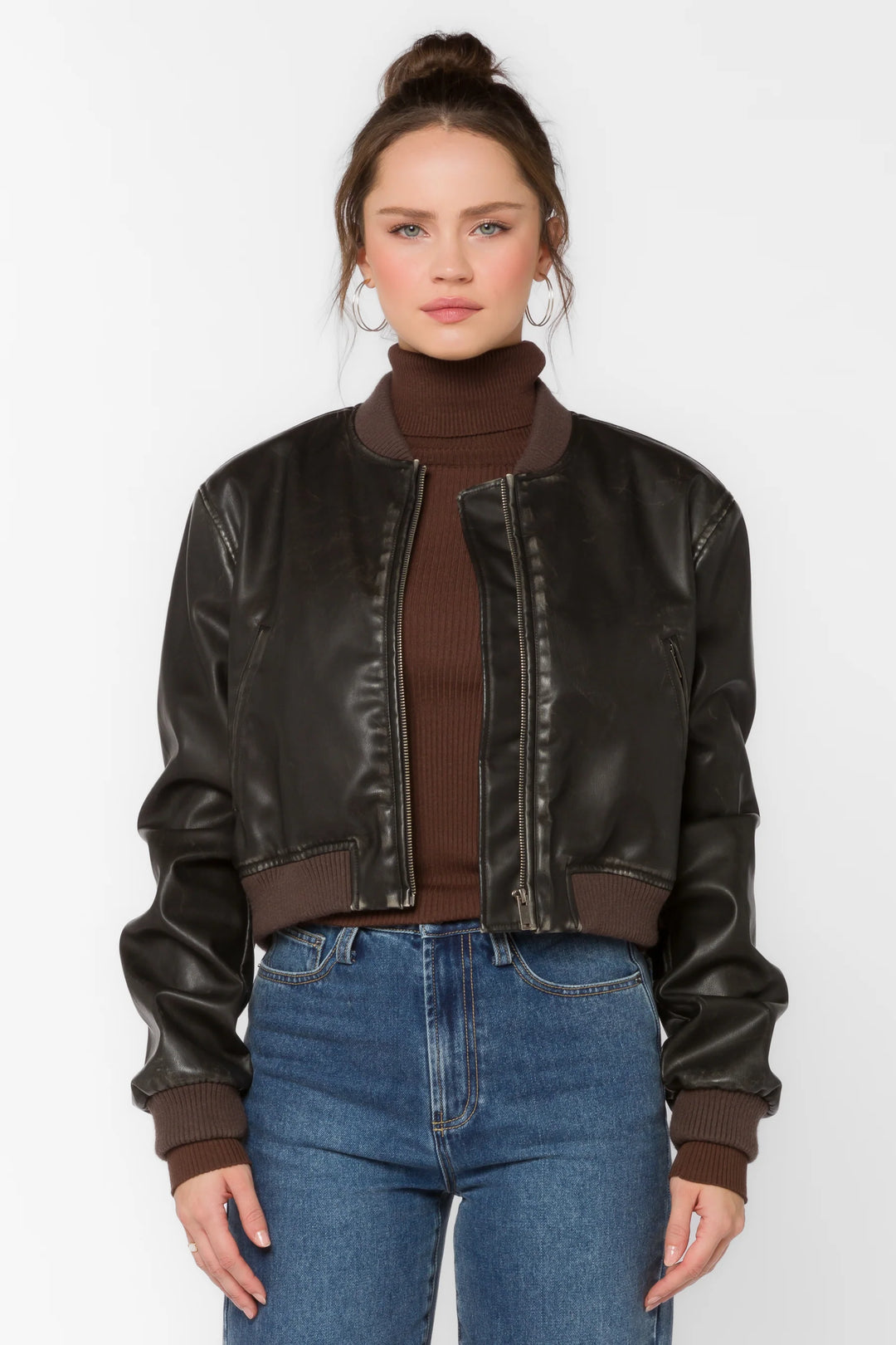 Velvet Heart Becca Vintage Brown Vegan Leather Jacket