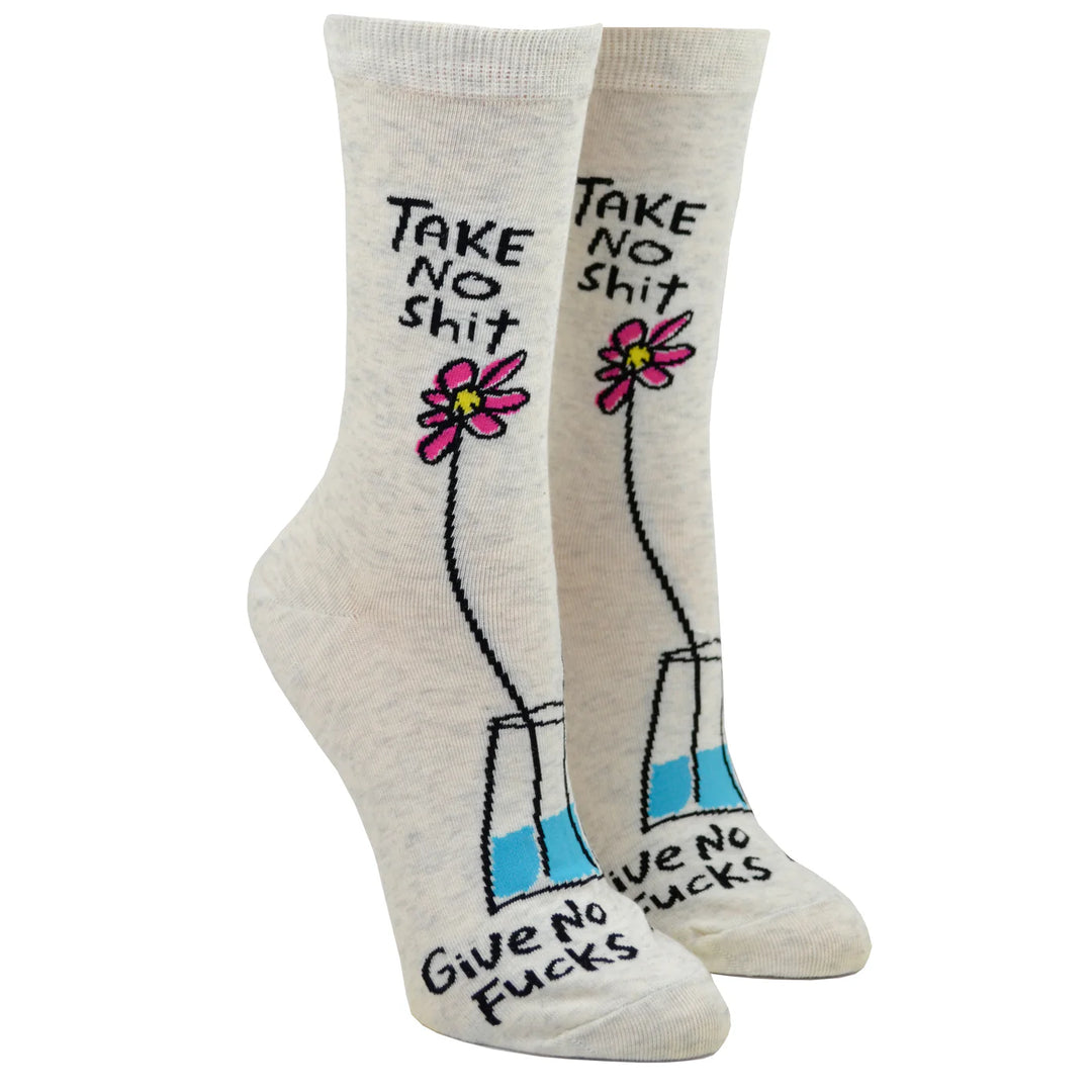 Blaue Q Take No Shit Crew-Socken für Damen