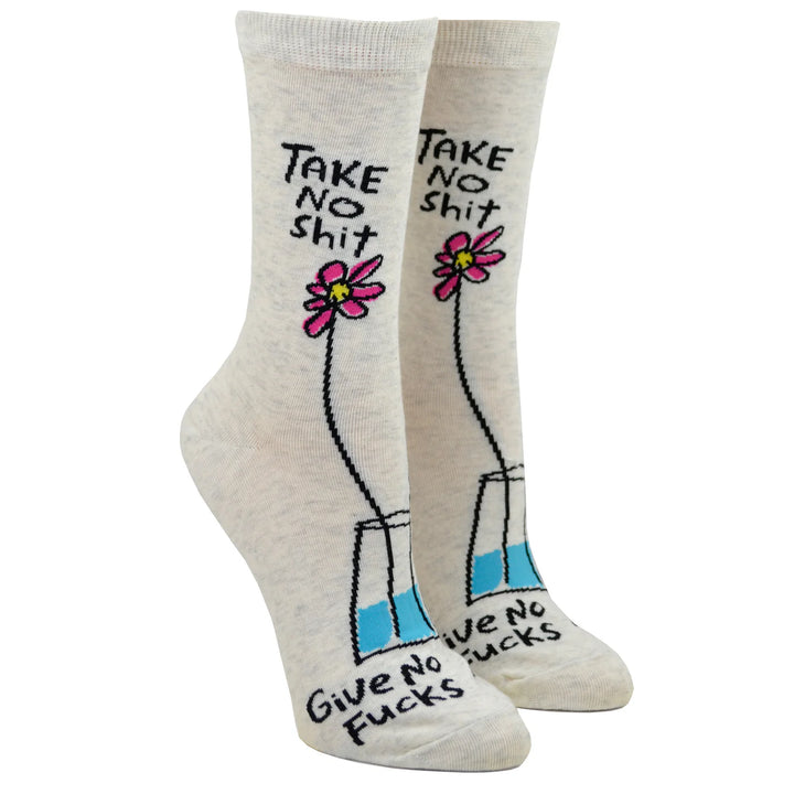 Blaue Q Take No Shit Crew-Socken für Damen