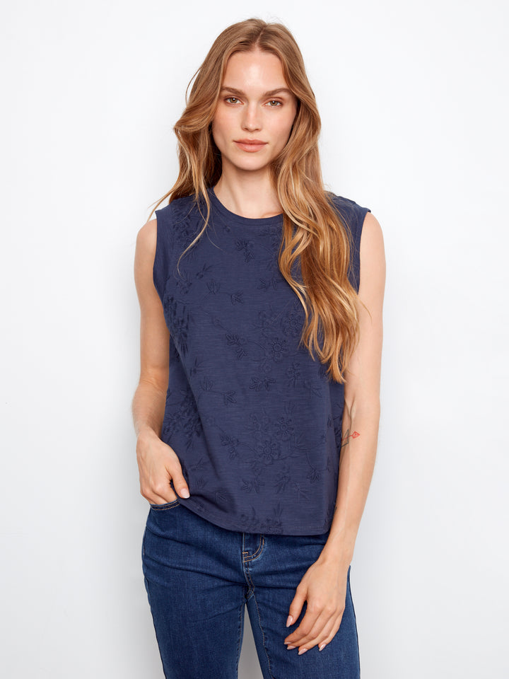 Charlie B Sleeveless Crew Neck T-Shirt