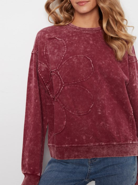 Charlie B Appliqué Crew Neck Sweatshirt