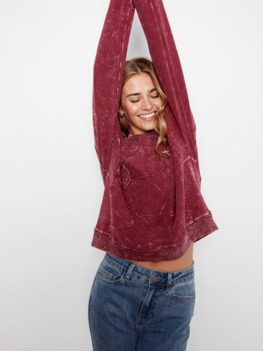 Charlie B Appliqué Crew Neck Sweatshirt