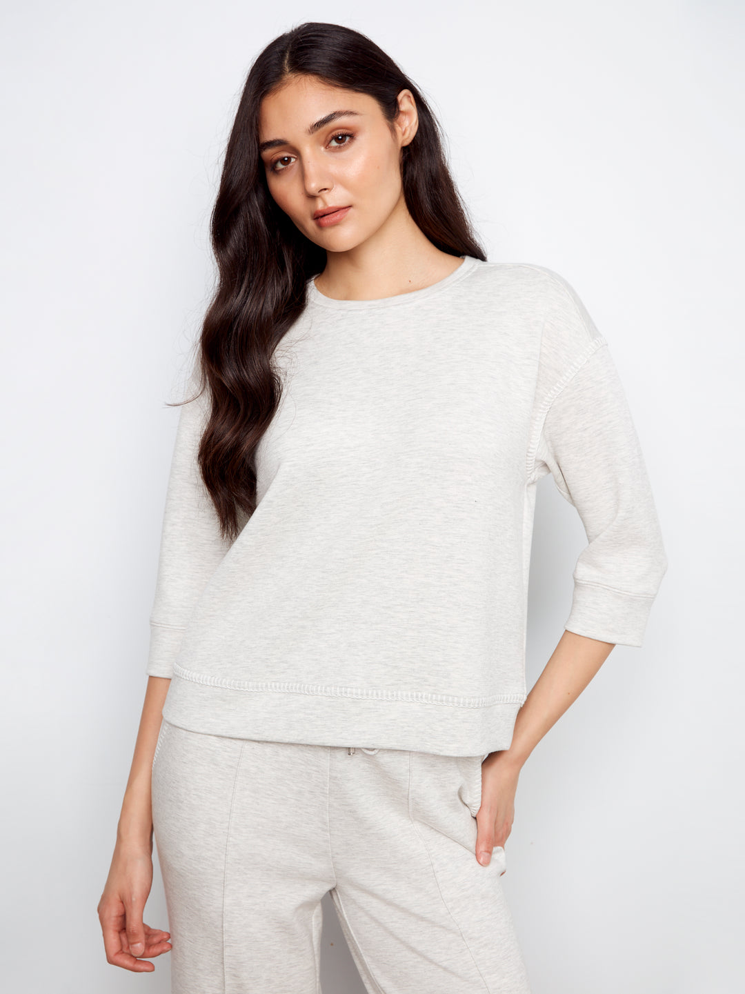 Charlie B Soft Scuba 3/4 Sleeve Top