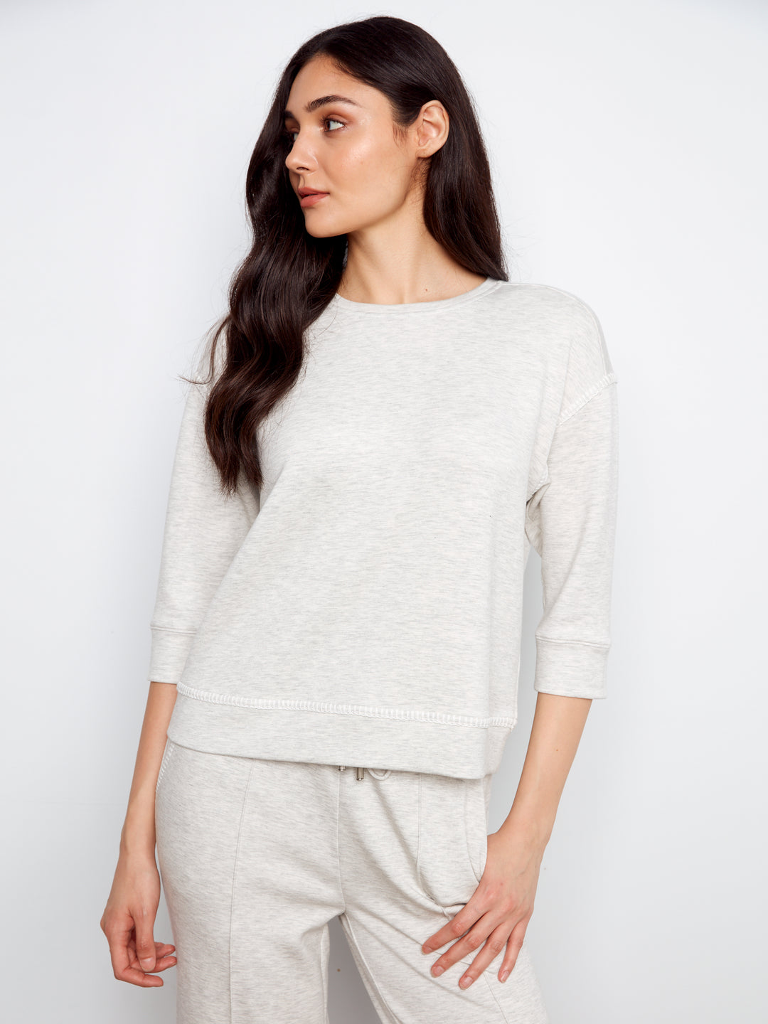 Charlie B Soft Scuba 3/4 Sleeve Top