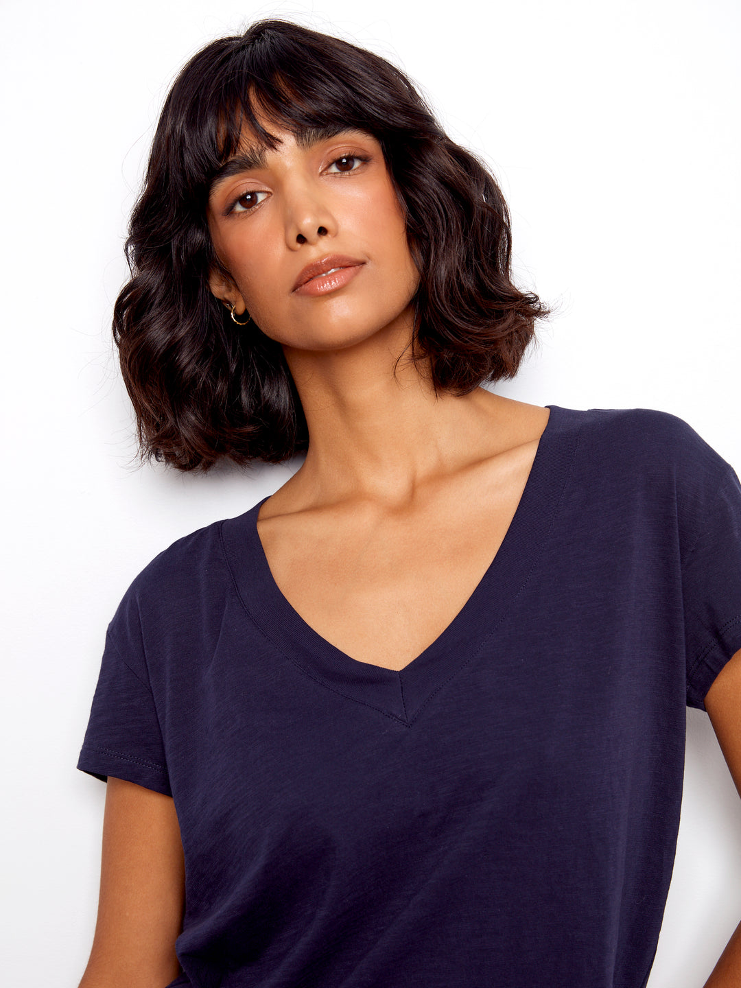 Charlie B Organic Cotton Drop Shoulder V-Neck T-Shirt