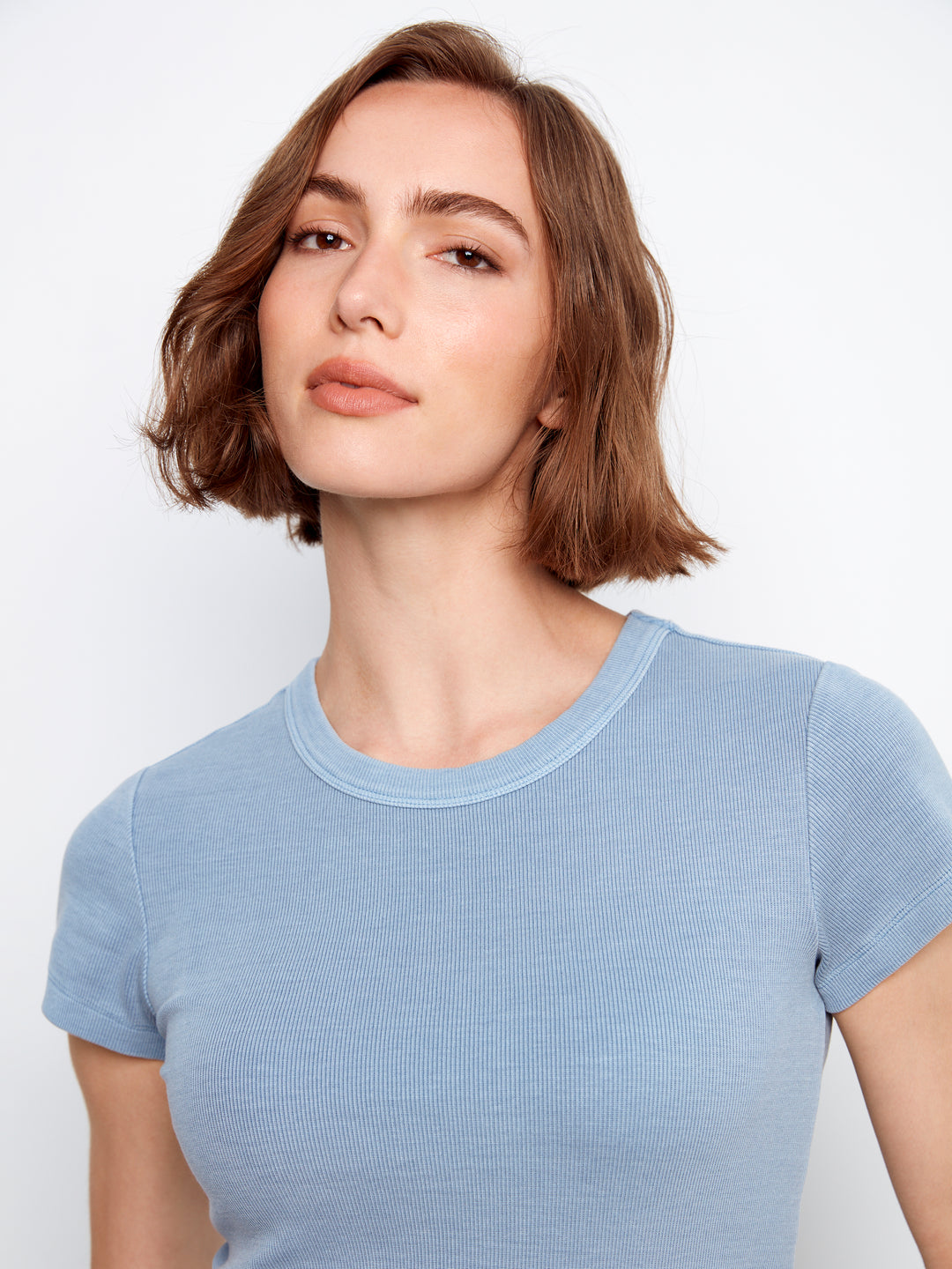 Charlie B Tencel Rib Crew Neck T-Shirt