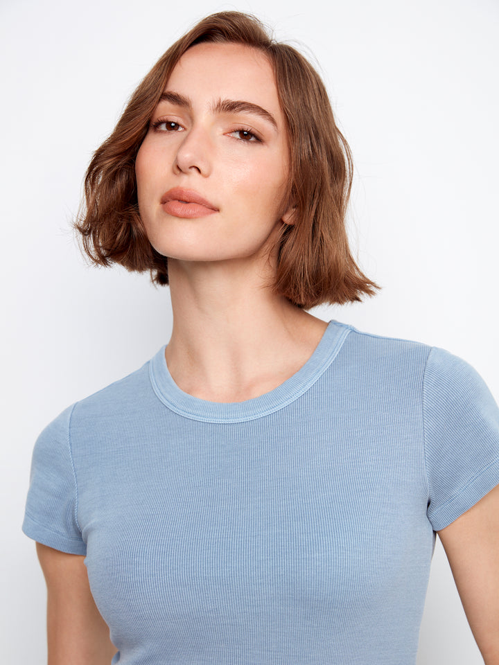 Charlie B Tencel Rib Crew Neck T-Shirt