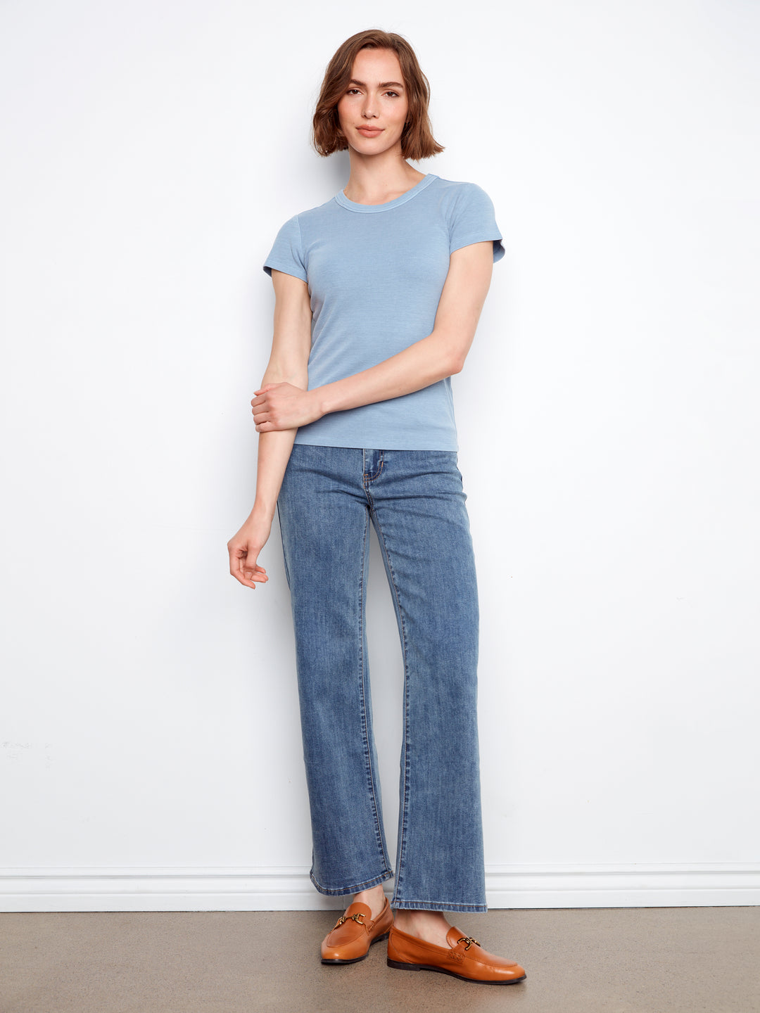 Charlie B Tencel Rib Crew Neck T-Shirt