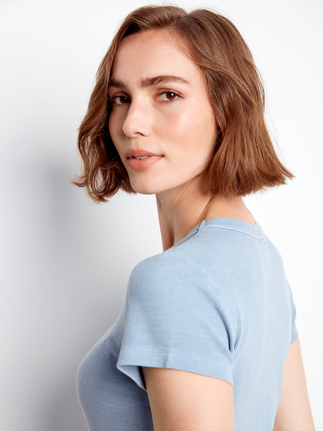 Charlie B Tencel Rib Crew Neck T-Shirt