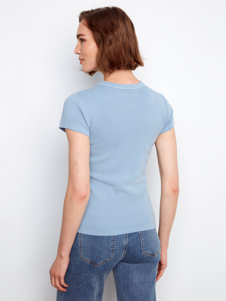 Charlie B Tencel Rib Crew Neck T-Shirt